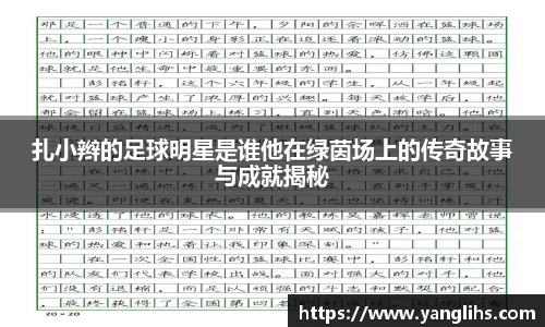 扎小辫的足球明星是谁他在绿茵场上的传奇故事与成就揭秘